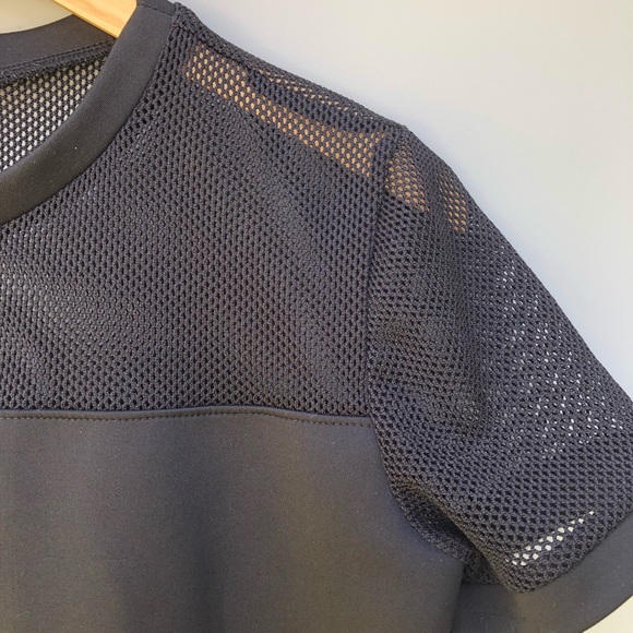 FOREVER 21 black scuba knit and mesh top S - Picture 4 of 5